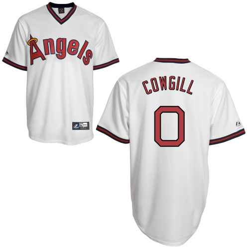 Collin Cowgill #0 Youth Baseball Jersey-Los Angeles Angels of Anaheim Authentic Cooperstown White MLB Jersey